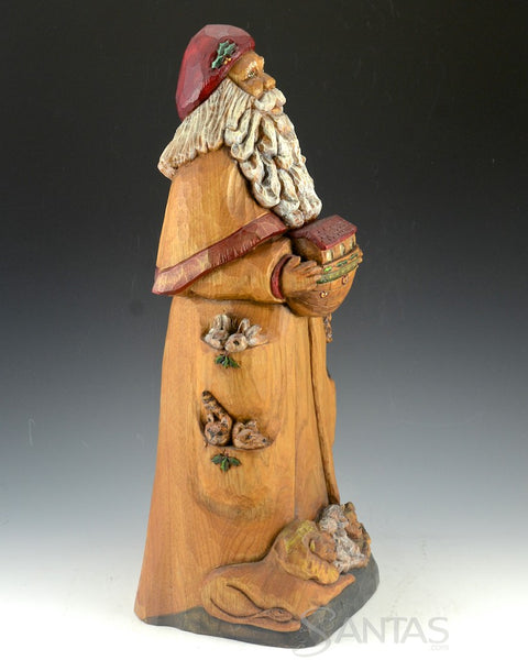 African American Santa and The Ark Butternut Carving by Barbara Scoles 16 inch