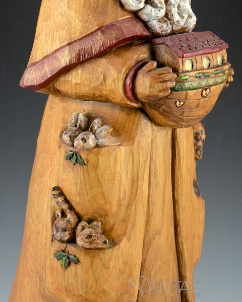 African American Santa and The Ark Butternut Carving by Barbara Scoles 16 inch