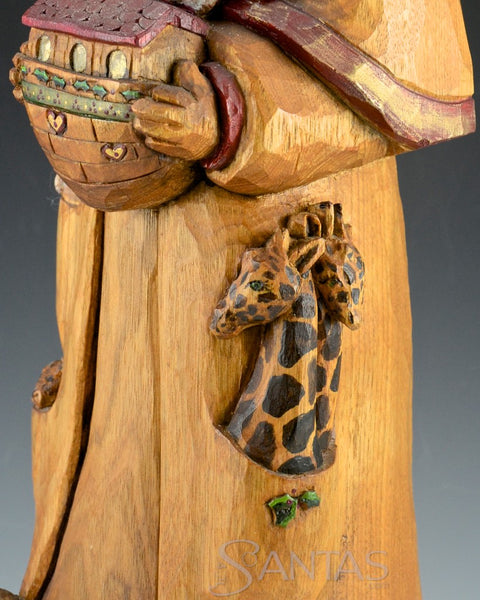 African American Santa and The Ark Butternut Carving by Barbara Scoles 16 inch