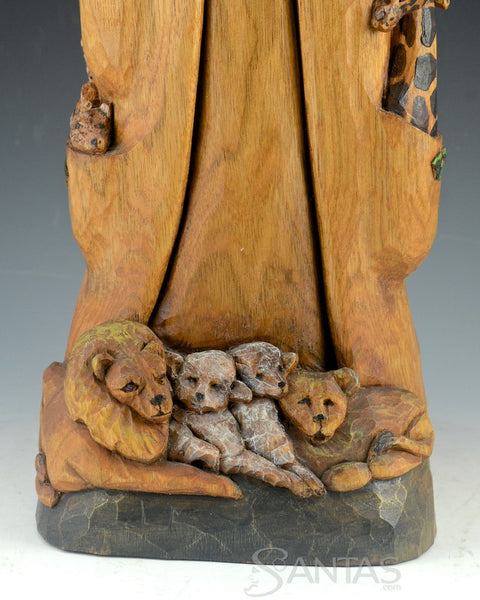 African American Santa and The Ark Butternut Carving by Barbara Scoles 16 inch