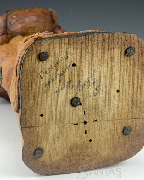 African American Santa and The Ark Butternut Carving by Barbara Scoles 16 inch