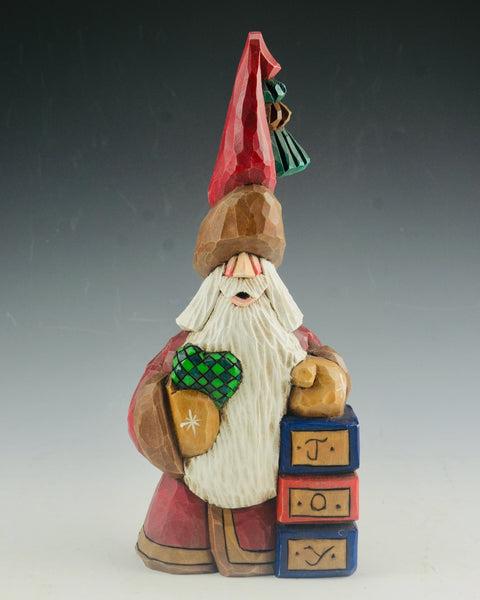 Tall Hat Joy Blocks Santa Carving by Dave Francis