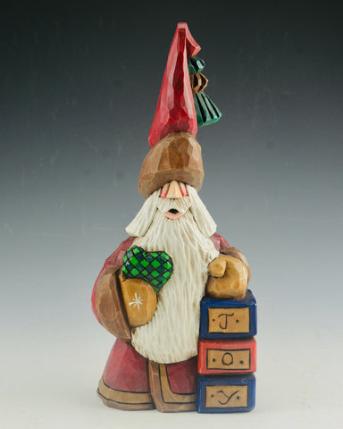 Tall Hat Joy Blocks Santa Carving by Dave Francis