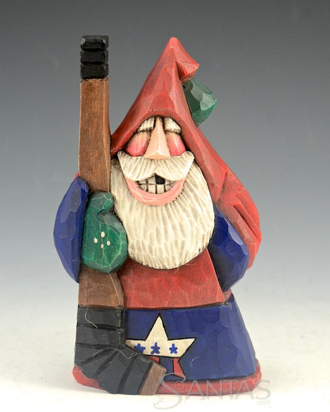 USA Hockey Santa Carving by Dave Francis 6 inch