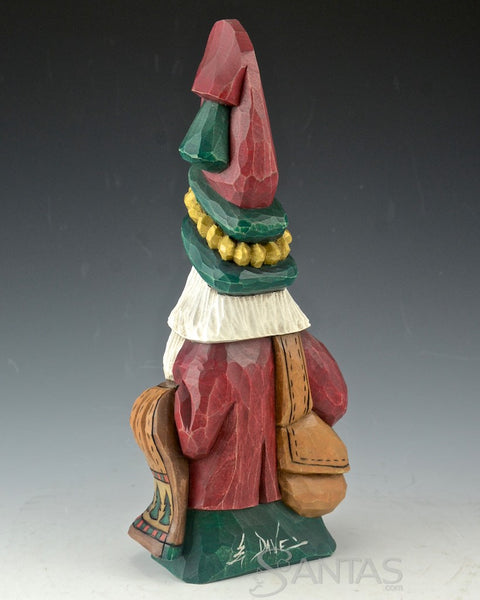 Christmas Quilt Tall Hat Santa by Dave Francis