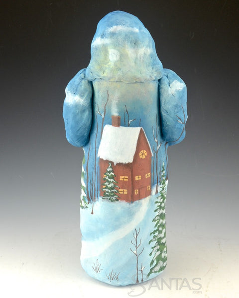 Santa with Snow Scene and Primitive Star - Ginny Diezel Original