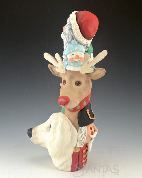 Christmas Totem with Santa Claus on Top - Ginny Diezel Original