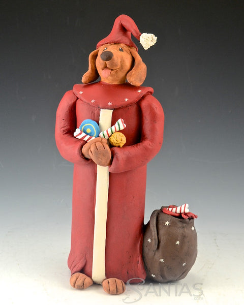 Santa Paws Christmas Dog with Toy Bag - Ginny Diezel Original