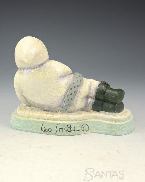 Leo Smith Folk Art - Ice Fishing Santa