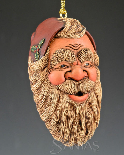 Santa Claus Ornament With Holly by Susan Mattix