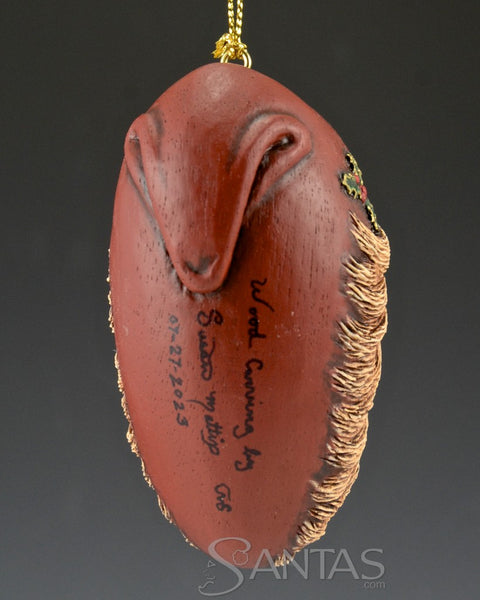 Santa Claus Ornament With Holly by Susan Mattix