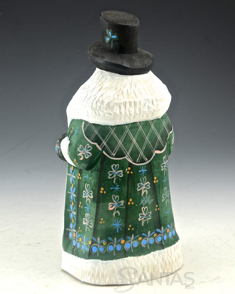 Irish Wooden Santa with Staff and Top Hat