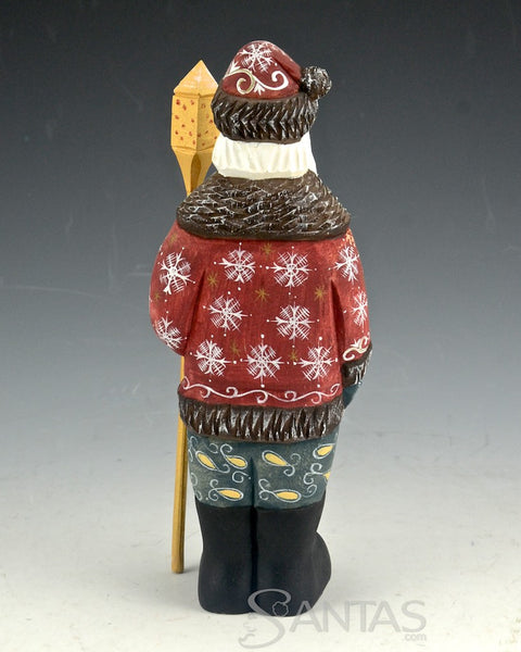 Russian Santa with Staff and Black Boots 7 inch