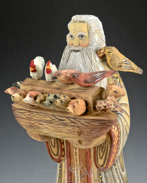 Russian Santa and The Ark Filled with Animals Peeking Out 12 inches