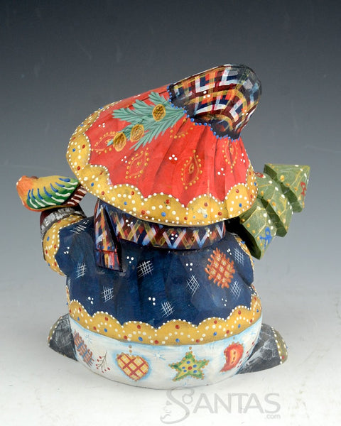 Snowladies - solid wood Russian carvings - 2 pieces