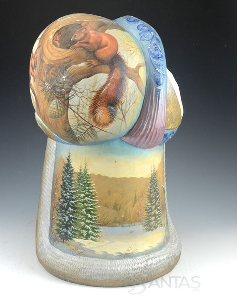 Northern Wilderness Russian Santa with Reindeer and Nature Scenes