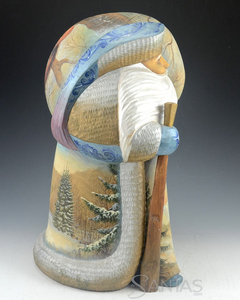 Northern Wilderness Russian Santa with Reindeer and Nature Scenes