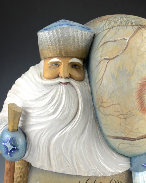 Northern Wilderness Russian Santa with Reindeer and Nature Scenes