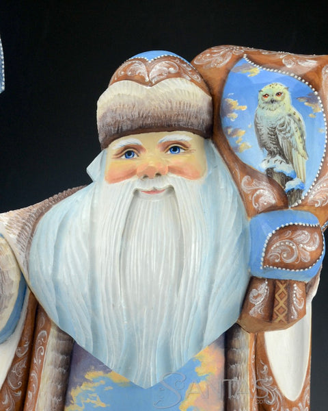 Scenic Russian Santa With Brown Bears, Moose and Owl 14 inch