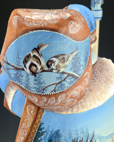 Scenic Russian Santa With Brown Bears, Moose and Owl 14 inch