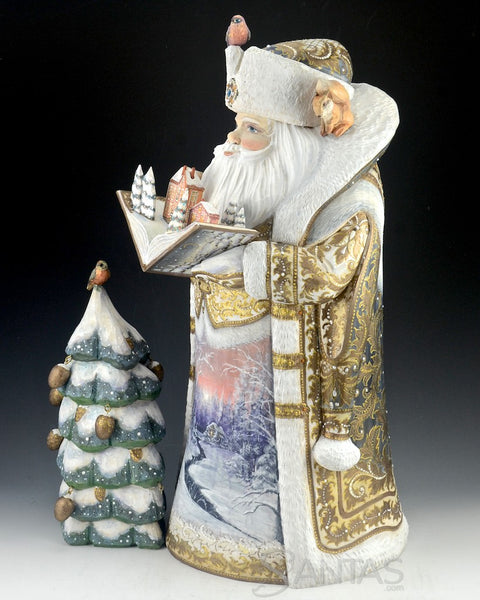 Russian Storybook Santa Carving with Animals and Wilderness scene 18 inch