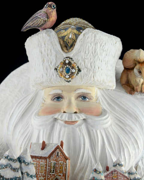 Russian Storybook Santa Carving with Animals and Wilderness scene 18 inch