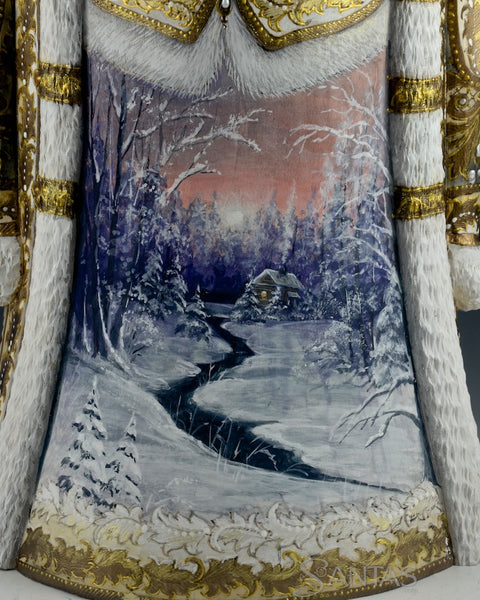 Russian Storybook Santa Carving with Animals and Wilderness scene 18 inch