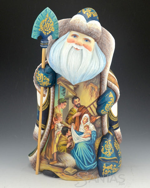 Beautiful Russian Santa Featuring the Holy Family and Nativity 12 inch