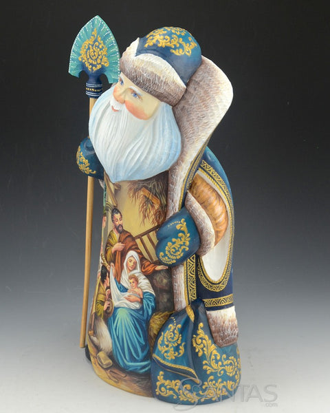 Beautiful Russian Santa Featuring the Holy Family and Nativity 12 inch