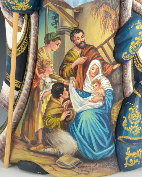 Beautiful Russian Santa Featuring the Holy Family and Nativity 12 inch