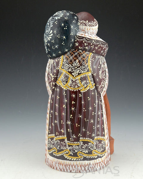 10 inch Santa With Nativity and Angel on Toy Bag Russian Santa