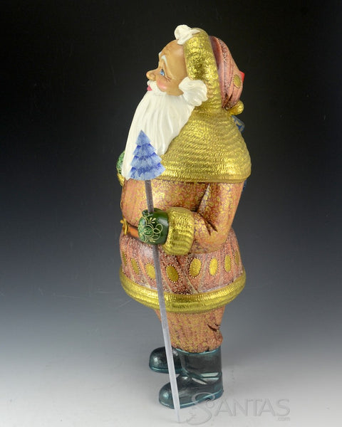 Distinguished Santa with Staff and Bag of Toys - Russian Santa Carving