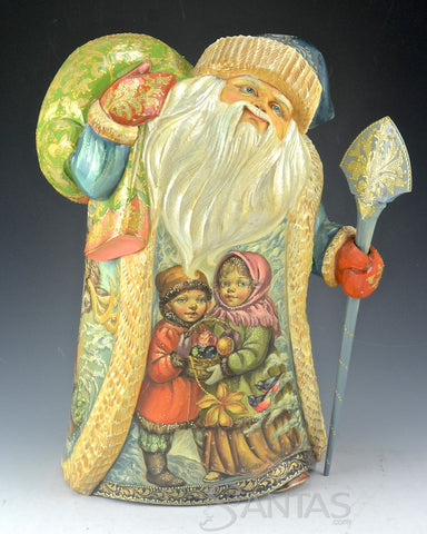 Russian Santa with Christmas Children, Santa, Elf and Reindeer