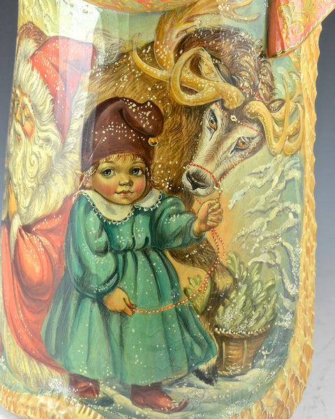 Russian Santa with Christmas Children, Santa, Elf and Reindeer