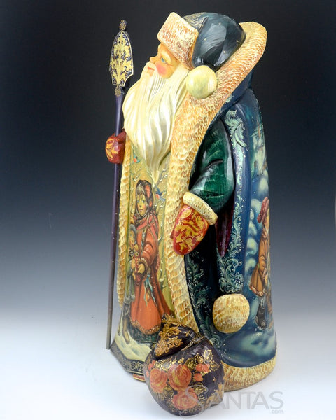 21 inch Amazingly Detailed Santa Carving with Children and Santa Claus