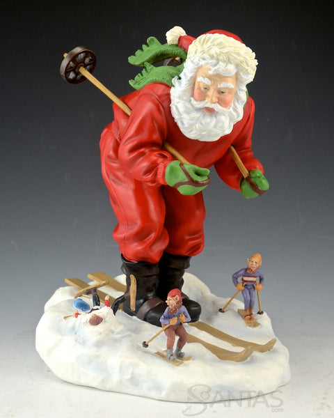 Downhill Thrills - Tom Browning Santa Classics Figurine