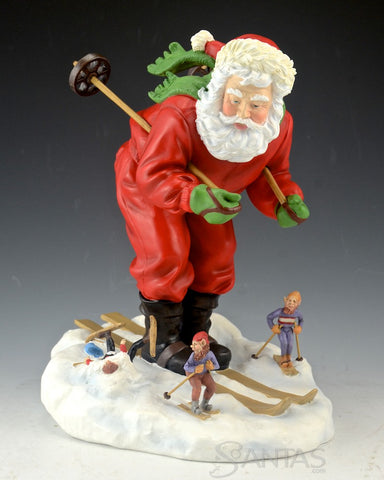 Downhill Thrills - Tom Browning Santa Classics Figurine