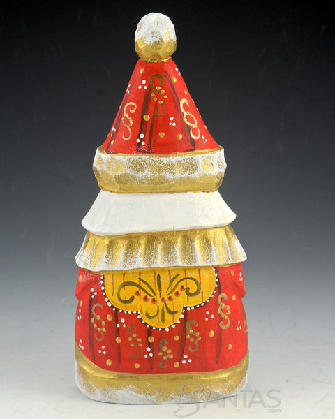 Simply Santa Red and Gold Russian Carving 7 inch