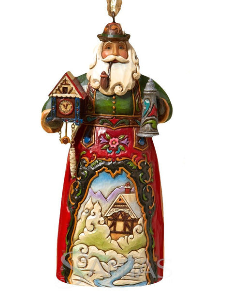 Jim Shore German Santa Ornament Frohe Weihnachten