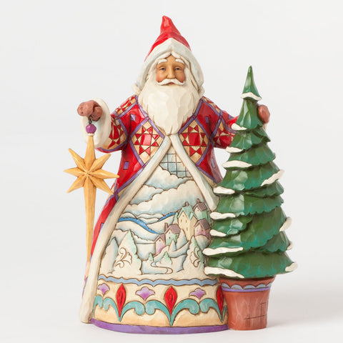 Winter Scene Santa with Tree - Christmas Magic All Around