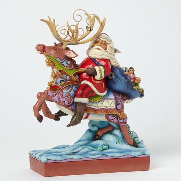 Next Stop the Rooftop - Santa Riding Reindeer