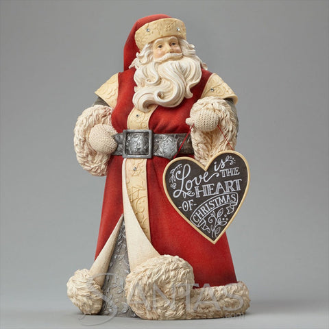 Santa with Heart Sign - Karen Hahn Heart of Christmas