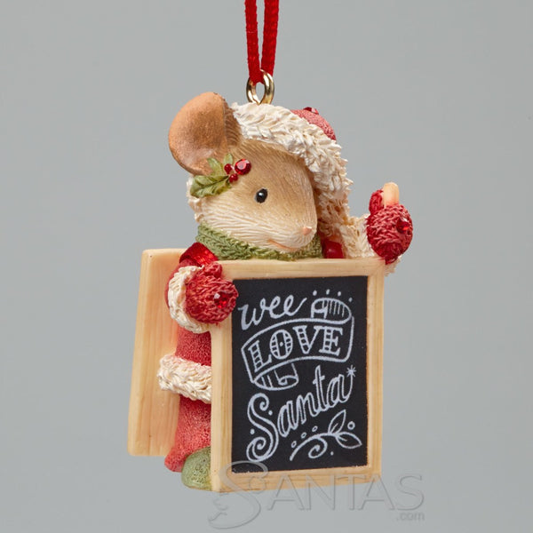Wee Love Santa - Santa Mouse Ornament