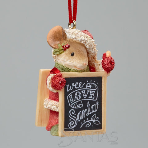 Wee Love Santa - Santa Mouse Ornament