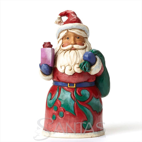 Jim Shore Heartwood Creek Santa with Toy Bag and Gift
