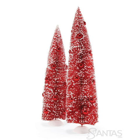 Red Trees with Ornaments - Set of 2 by Possible Dreams
