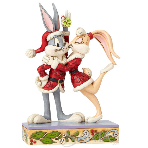 Jim Shore Looney Tunes Mistletoe Bugs & Lola - Mistletoe Magic