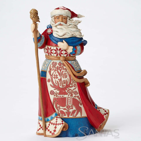 Lapland Santa with Red Reindeer - Christmas Is In The Air