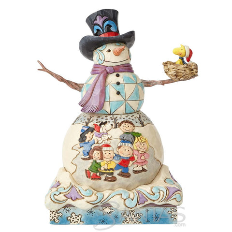 Snowman with Peanuts Gang - Snow Day