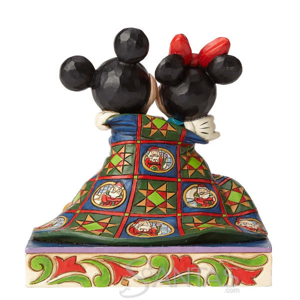 Mickey and Minnie Wrapped in Christmas Quilt - Warm Wishes